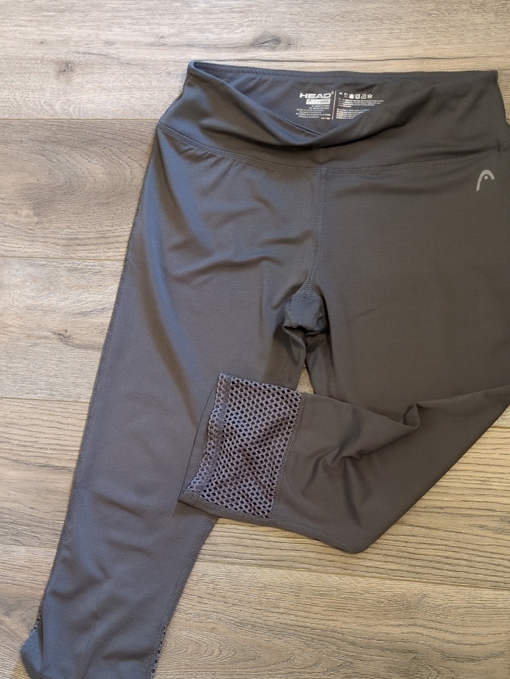 Head Girls' Charcoal Gray Leggings with Mesh Hem